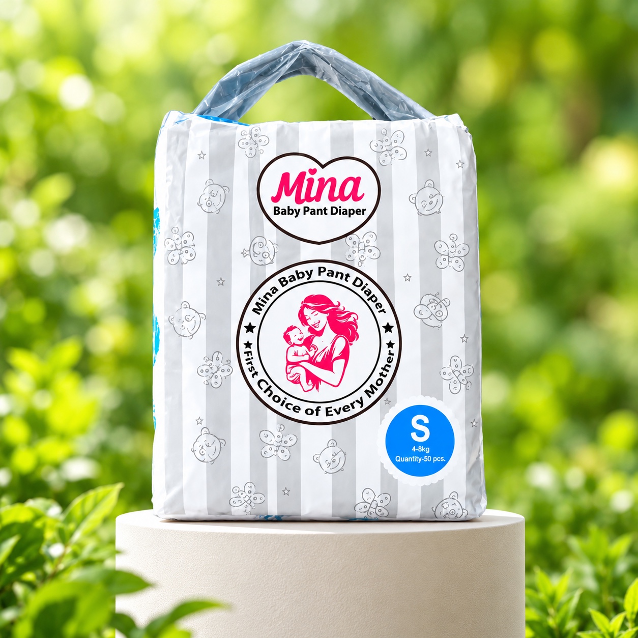 Mina Pant Diaper Small (S) 50 Pcs Pack For Kids, Dryness,Safety & Comfort.